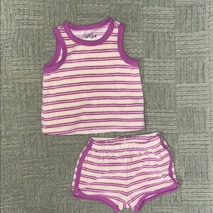 Cat & Jack Purple Striped terry cloth Baby Set